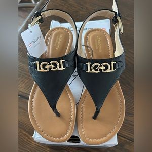 Liz Claiborne black sandals NWT